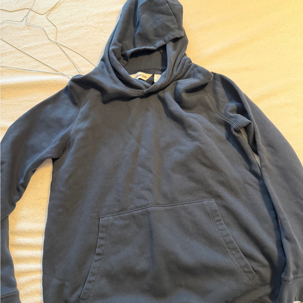 Boys Lands End Hooded Pullover Sweatshirt - Navy